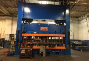 Newly Rebuilt 1,000 Ton Hydraulic Press, performs 35 detail actions per project