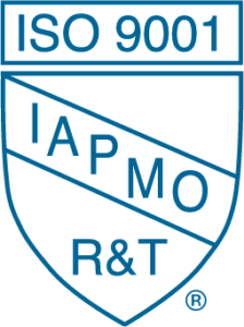 IAPMO ISO 9001 logo register blue 224x300