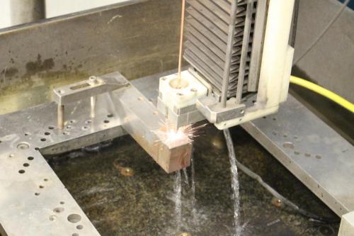 EDM Hole Puncher at work and making sparks